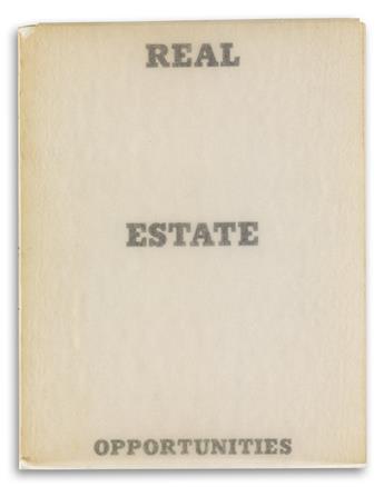 EDWARD RUSCHA. Nine Swimming Pools and Broken Glass * Real Estate Opportunities.